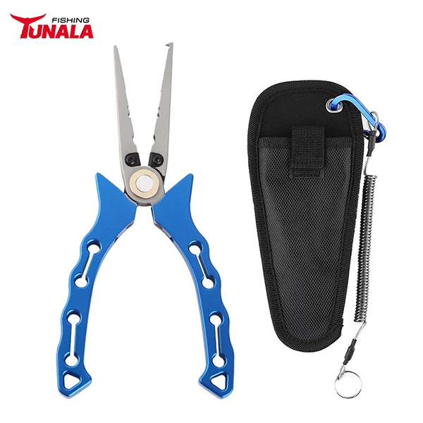Lureswholesale Saltwater Resistant Hook Remover Long Nose Fishing Pliers with Sheath (1)